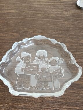 Vintage Celebrations By MIKASA Crystal Candy Dish Christmas Carolers